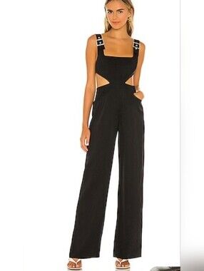 WeWoreWhat Black Jumpsuit Straight Leg
